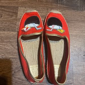 Tory Burch Coco Coconut Cocktail Embellished Espadrille Flats, Size 11